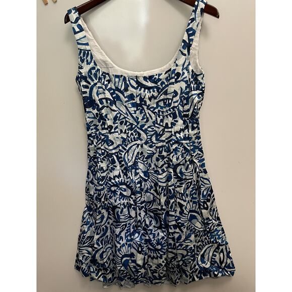 Ralph Lauren Blue and White Print Sleeveless Sheath Dress Women's 12 - Picture 4 of 5